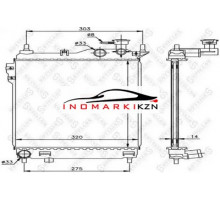Радиатор охлаждение двигателя STELLOX 1025312SX на Hyundai Getz I (2002–2005)