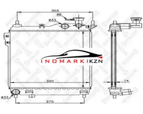 Заказать Радиатор охлаждение двигателя STELLOX 1025312SX на Hyundai Getz I (2002–2005) в Казани