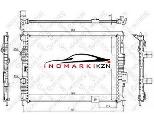 Заказать Радиатор охлаждение двигателя STELLOX 1026588SX на Nissan Qashqai I (2006–2010) в Казани