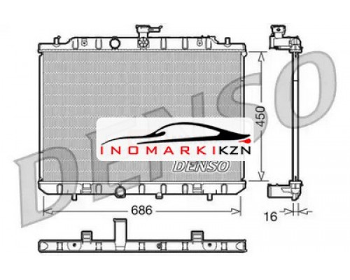 Купить Радиатор охлаждение двигателя DENSO DRM46006 на Nissan X-Trail II (2007–2011) в Казани
