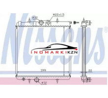 Радиатор двигателя NISSENS 63708A на Peugeot 206 (1998–2012)